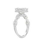 LADIES RING 3.50CT ROUND/MARQUISE/EMERALD DIAMOND 14K WHITE GOLD (CENTER STONE EMERALD DIAMOND 3.00CT)