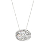 LADIES SOLITAIRE PENDANT 2CT OVAL DIAMOND 14K WHITE GOLD