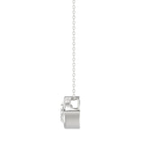 LADIES SOLITAIRE PENDANT 1CT OVAL DIAMOND 14K WHITE GOLD 