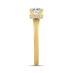 LADIES RING 2.20CT ROUND/OVAL DIAMOND 14K YELLOW GOLD (CENTER STONE OVAL DIAMOND 2.00CT)