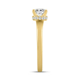 LADIES RING 2.20CT ROUND/OVAL DIAMOND 14K YELLOW GOLD (CENTER STONE OVAL DIAMOND 2.00CT)