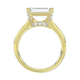 LADIES RING 3.25CT ROUND/EMERALD DIAMOND 14K YELLOW GOLD (CENTER STONE EMERALD DIAMOND 3.00CT)