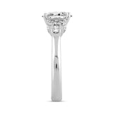 LADIES RING 2.75CT ROUND/PEAR/OVAL DIAMOND 14K WHITE GOLD (CENTER STONE OVAL DIAMOND 2.00CT)