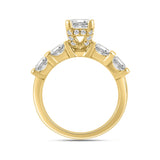 LADIES RING 3.25CT ROUND/EMERALD DIAMOND 14K YELLOW GOLD (CENTER STONE EMERALD DIAMOND 2.00CT)
