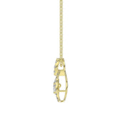 LADIES DANCING DIAMOND PENDANT WITH CHAIN 3/4CT ROUND DIAMOND 14K YELLOW GOLD (CENTER STONE PEAR DIAMOND 1/2CT)