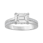 14K WHITE GOLD 2 1/3CT ROUND/EMERALD DIAMOND LADIES RING (CENTER STONE EMERALD DIAMOND 2.00CT)