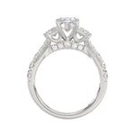 21K PLATINUM LADIES RING WITH 3 1/3CT ROUND/CUSHION/BAGUETTE DIAMONDS (CENTER STONE CUSHION DIAMOND 2CT)