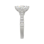 21K PLATINUM LADIES RING WITH 3 1/3CT ROUND/CUSHION/BAGUETTE DIAMONDS (CENTER STONE CUSHION DIAMOND 2CT)