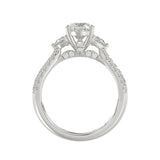 21K PLATINUM LADIES RING WITH 3.00CT ROUND/OVAL/HALF MOON/BAGUETTE DIAMONDS (CENTER STONE OVAL DIAMOND 2CT)