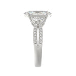21K PLATINUM LADIES RING WITH 3.00CT ROUND/OVAL/HALF MOON/BAGUETTE DIAMONDS (CENTER STONE OVAL DIAMOND 2CT)