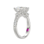 21K PLATINUM LADIES RING 2 3/4CT ROUND/PEAR/BAGUETTE DIAMOND (CENTER STONE PEAR DIAMOND 2CT)