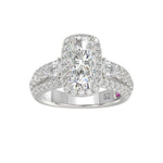 21K PLATINUM LADIES RING 3 1/2CT ROUND/PEAR/CUSHION/BAGUETTE DIAMOND (CENTER STONE CUSHION DIAMOND 2CT)