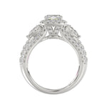 21K PLATINUM LADIES RING 3 1/2CT ROUND/PEAR/CUSHION/BAGUETTE DIAMOND (CENTER STONE CUSHION DIAMOND 2CT)