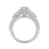 21K PLATINUM LADIES RING 3 1/2CT ROUND/PEAR/CUSHION/BAGUETTE DIAMOND (CENTER STONE CUSHION DIAMOND 2CT)