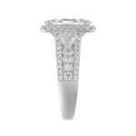 21K PLATINUM LADIES RING 3 1/2CT ROUND/PEAR/CUSHION/BAGUETTE DIAMOND (CENTER STONE CUSHION DIAMOND 2CT)