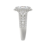 21K PLATINUM LADIES RING 3 1/2CT ROUND/PEAR/CUSHION/BAGUETTE DIAMOND (CENTER STONE CUSHION DIAMOND 2CT)