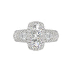 21K PLATINUM LADIES RING 3 1/2CT ROUND/PEAR/CUSHION/BAGUETTE DIAMOND (CENTER STONE CUSHION DIAMOND 2CT)