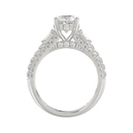 21K PLATINUM LADIES RING 4.00CT ROUND/OVAL/BAGUETTE DIAMOND (CENTER STONE OVAL DIAMOND 3CT)