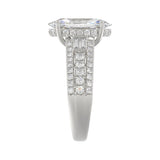 21K PLATINUM LADIES RING 4.00CT ROUND/OVAL/BAGUETTE DIAMOND (CENTER STONE OVAL DIAMOND 3CT)