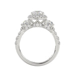 21K PLATINUM LADIES RING 3 1/4CT ROUND/OVAL/TRAPEZOID/BAGUETTE DIAMOND (CENTER STONE OVAL DIAMOND 2CT)