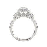 21K PLATINUM LADIES RING 3 1/4CT ROUND/OVAL/TRAPEZOID/BAGUETTE DIAMOND (CENTER STONE OVAL DIAMOND 2CT)