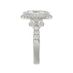 21K PLATINUM LADIES RING 3 1/4CT ROUND/OVAL/TRAPEZOID/BAGUETTE DIAMOND (CENTER STONE OVAL DIAMOND 2CT)