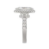 21K PLATINUM LADIES RING 3 1/4CT ROUND/OVAL/TRAPEZOID/BAGUETTE DIAMOND (CENTER STONE OVAL DIAMOND 2CT)