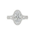 21K PLATINUM LADIES RING 3 1/4CT ROUND/OVAL/TRAPEZOID/BAGUETTE DIAMOND (CENTER STONE OVAL DIAMOND 2CT)