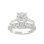 LADIES BRIDAL SET 4 1/10CT ROUND DIAMOND 14K WHITE GOLD (CENTER STONE ROUND DIAMOND 2 1/2CT)