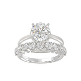 LADIES BRIDAL SET 4 1/10CT ROUND DIAMOND 14K WHITE GOLD (CENTER STONE ROUND DIAMOND 2 1/2CT)