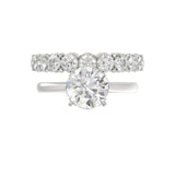 LADIES BRIDAL SET 4 1/10CT ROUND DIAMOND 14K WHITE GOLD (CENTER STONE ROUND DIAMOND 2 1/2CT)