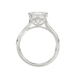 LADIES BRIDAL SET 3 1/2CT ROUND/EMERALD DIAMOND 14K WHITE GOLD (CENTER STONE EMERALD DIAMOND 2.00CT)