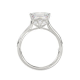 LADIES BRIDAL SET 3 1/2CT ROUND/EMERALD DIAMOND 14K WHITE GOLD (CENTER STONE EMERALD DIAMOND 2.00CT)