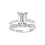 LADIES BRIDAL SET 3 7/8CT ROUND/EMERALD DIAMOND 14K WHITE GOLD (CENTER STONE EMERALD DIAMOND (2 1/2CT)