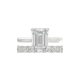 LADIES BRIDAL SET 3 7/8CT ROUND/EMERALD DIAMOND 14K WHITE GOLD (CENTER STONE EMERALD DIAMOND (2 1/2CT)