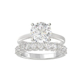 LADIES BRIDAL SET 4.00CT ROUND DIAMOND 14K WHITE GOLD (CENTER STONE ROUND DIAMOND 3.00CT)