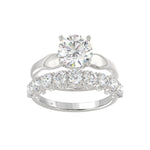 LADIES BRIDAL SET 3 5/8CT ROUND DIAMOND 14K WHITE GOLD (CENTER STONE ROUND DIAMOND 2.00CT)