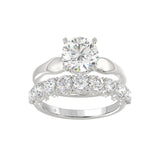 LADIES BRIDAL SET 3 5/8CT ROUND DIAMOND 14K WHITE GOLD (CENTER STONE ROUND DIAMOND 2.00CT)