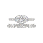14K WHITE GOLD 3 1/2CT ROUND/MARQUISE DIAMOND LADIES BRIDAL SET (CENTER STONE MARQUISE DIAMOND 2.00CT)