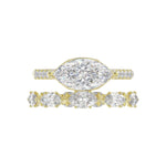 14K YELLOW GOLD 3 1/2CT ROUND/MARQUISE DIAMOND LADIES BRIDAL SET (CENTER STONE MARQUISE DIAMOND 2.00CT)