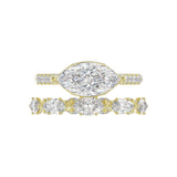 14K YELLOW GOLD 3 1/2CT ROUND/MARQUISE DIAMOND LADIES BRIDAL SET (CENTER STONE MARQUISE DIAMOND 2.00CT)