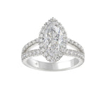 14K WHITE GOLD 3.00CT ROUND/MARQUISE DIAMOND LADIES RING (CENTER STONE MARQUISE DIAMOND 2CT)