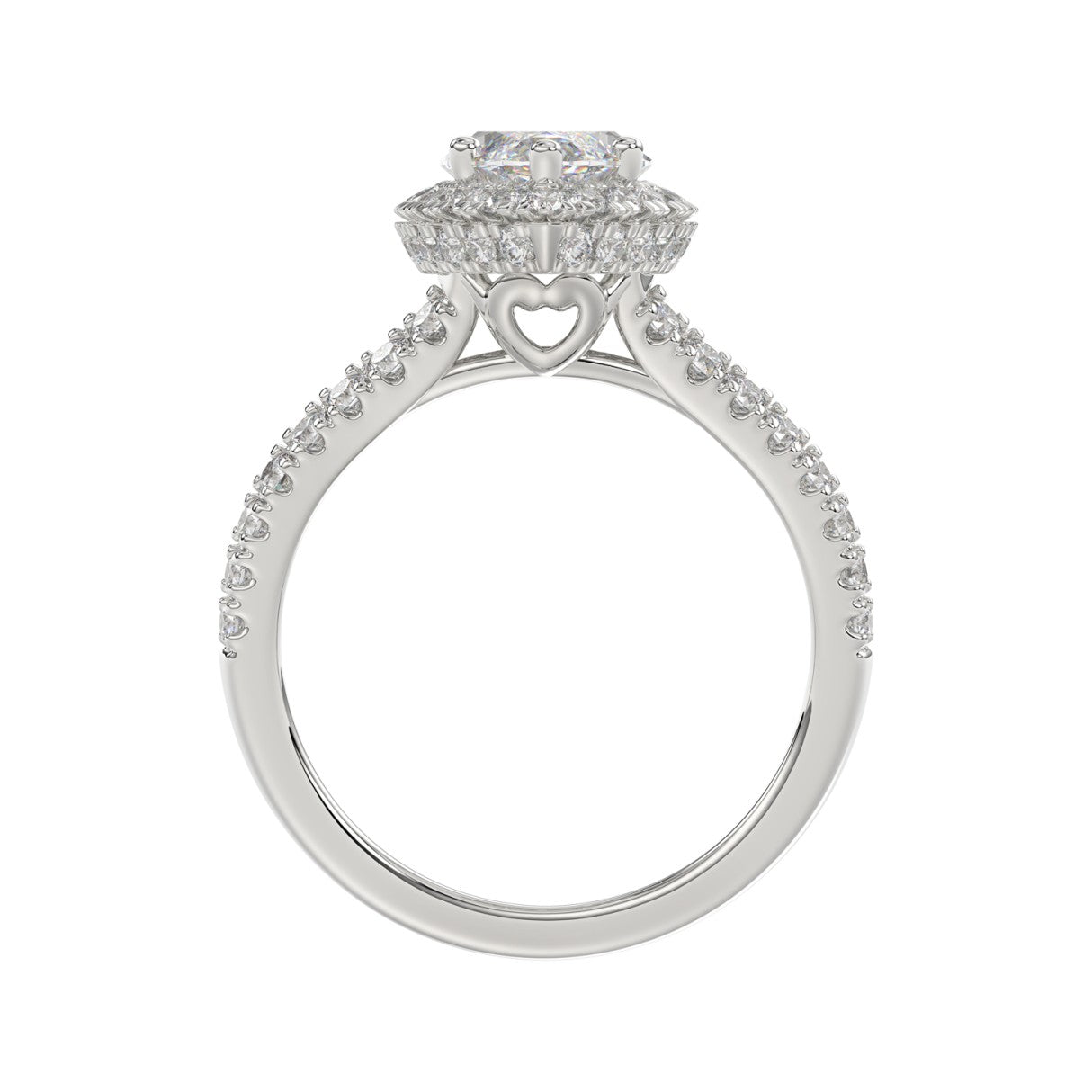 14K WHITE GOLD 3.00CT ROUND/MARQUISE DIAMOND LADIES RING (CENTER STONE MARQUISE DIAMOND 2CT)