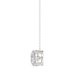 LADIES SOLITAIRE PENDANT WITH UNDER-PASS CHAIN 1 1/2CT ROUND DIAMOND 14K WHITE GOLD 