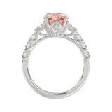 ETERNAL BLUSH COLLECTION 14K WHITE GOLD 4 3/4CT ROUND/RADIANT DIAMOND PINK OVAL  DIAMOND LADIES RING (CENTER STONE PINK OVAL DIAMOND 3.00CT)