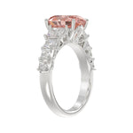 ETERNAL BLUSH COLLECTION 14K WHITE GOLD 4 3/4CT ROUND/RADIANT DIAMOND PINK OVAL  DIAMOND LADIES RING (CENTER STONE PINK OVAL DIAMOND 3.00CT)