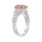 ETERNAL BLUSH COLLECTION 14K WHITE GOLD 4 3/4CT ROUND/RADIANT DIAMOND PINK OVAL  DIAMOND LADIES RING (CENTER STONE PINK OVAL DIAMOND 3.00CT)