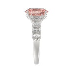ETERNAL BLUSH COLLECTION 14K WHITE GOLD 4 3/4CT ROUND/RADIANT DIAMOND PINK OVAL  DIAMOND LADIES RING (CENTER STONE PINK OVAL DIAMOND 3.00CT)