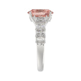ETERNAL BLUSH COLLECTION 14K WHITE GOLD 4 3/4CT ROUND/RADIANT DIAMOND PINK OVAL  DIAMOND LADIES RING (CENTER STONE PINK OVAL DIAMOND 3.00CT)