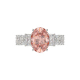 ETERNAL BLUSH COLLECTION 14K WHITE GOLD 4 3/4CT ROUND/RADIANT DIAMOND PINK OVAL  DIAMOND LADIES RING (CENTER STONE PINK OVAL DIAMOND 3.00CT)